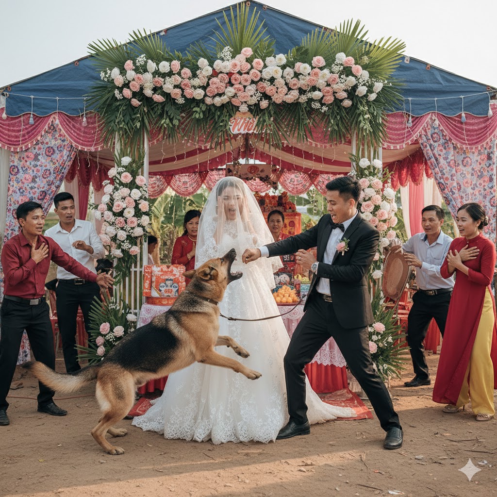 Ngày cưới, con ch ó nhà tôi vốn ngoan ngoãn bỗng lao vào đòi c ắ n chú rể