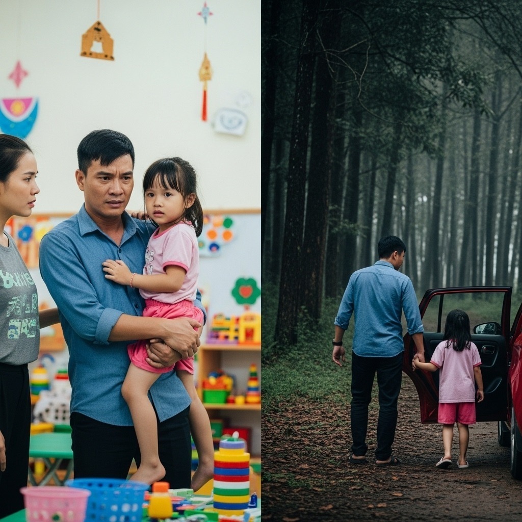 Người cha đón con gái từ nhà trẻ, trực giác mách bảo cô giáo đi theo. Rồi cô giáo phát hiện sự thật ngỡ ngàng