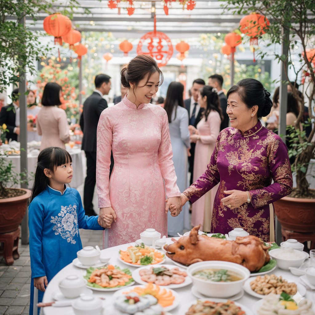 Dắt theo con gái 3 tu;/ổi đi dự đám cưới người quen nào ngờ vừa đến nơi chưa kịp động đũa, mẹ cô dâu đã cười gượng thủng thẳng