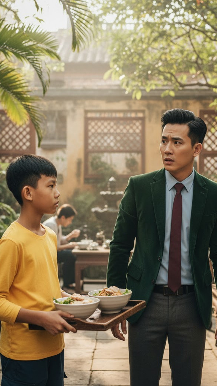 Đi ăn bún bò, chủ tịch sững sờ khi thấy cậu bé phục vụ giống hệt mình lúc nhỏ. Nào ngờ, người phụ nữ đi cùng cậu bé lại…