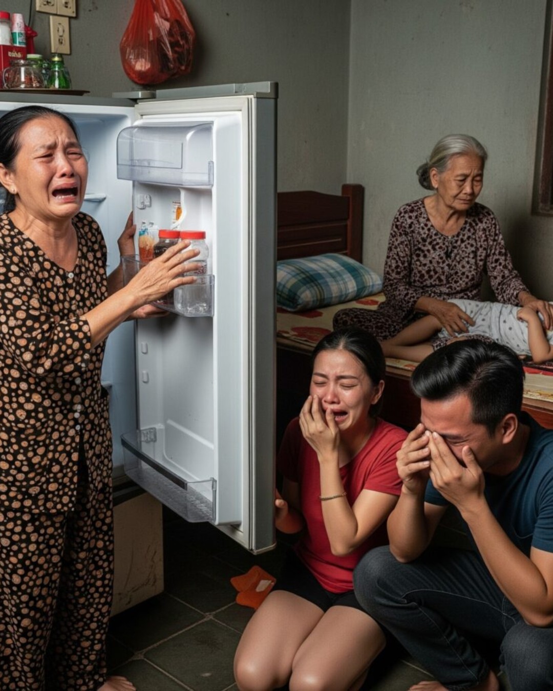 Con dâu bận đi công tác, để cháu cho bà nội trông, trở về thấy nhà cửa vẫn ngăn nắp, cháu ngủ ngon, nhưng mở tủ lạnh ra thì mẹ trẻ bỗng gào khóc ngất lịm