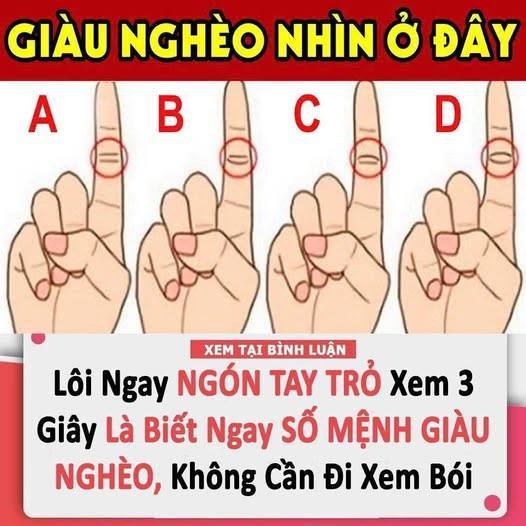 Chỉ 1 giây nhìn ngón trỏ: Biết tương lai thành công, giàu có hay nghèo khó muôn đời