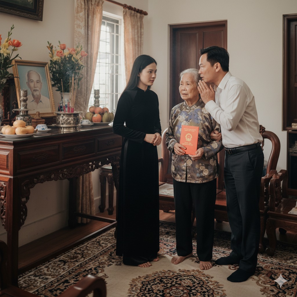 Giỗ 100 ngày của bố, tôi về quê thì phát hiện ra mình bị mất quyền thừa kế. Trong thời gian ở nhà, tôi thấy anh trai mang sổ đỏ nhà đất đi làm thủ tục vay ngân hàng