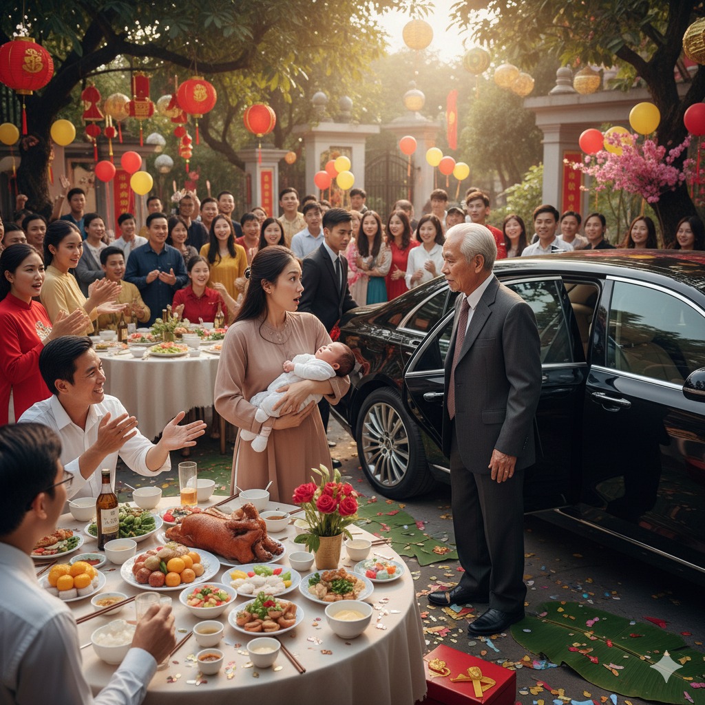 Làm dâu 10 năm chưa bao giờ nhìn thấy bố chồng, cho đến hôm tôi sinh được đứa cháu đích tôn cho dòng họ mới thấy ông xuất hiện