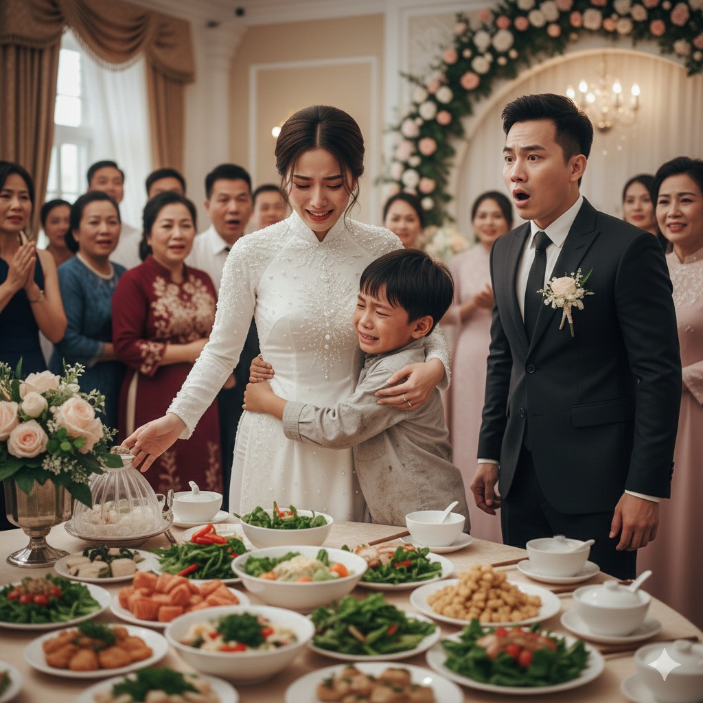 Xin ăn giữa tiệc cưới xa hoa, cậu bé s ữ ng s ờ nhận ra cô dâu là mẹ th ấ t lạc, quyết định sau đó của chú r ể khiến cả đám cưới ngập trong nước mắt…