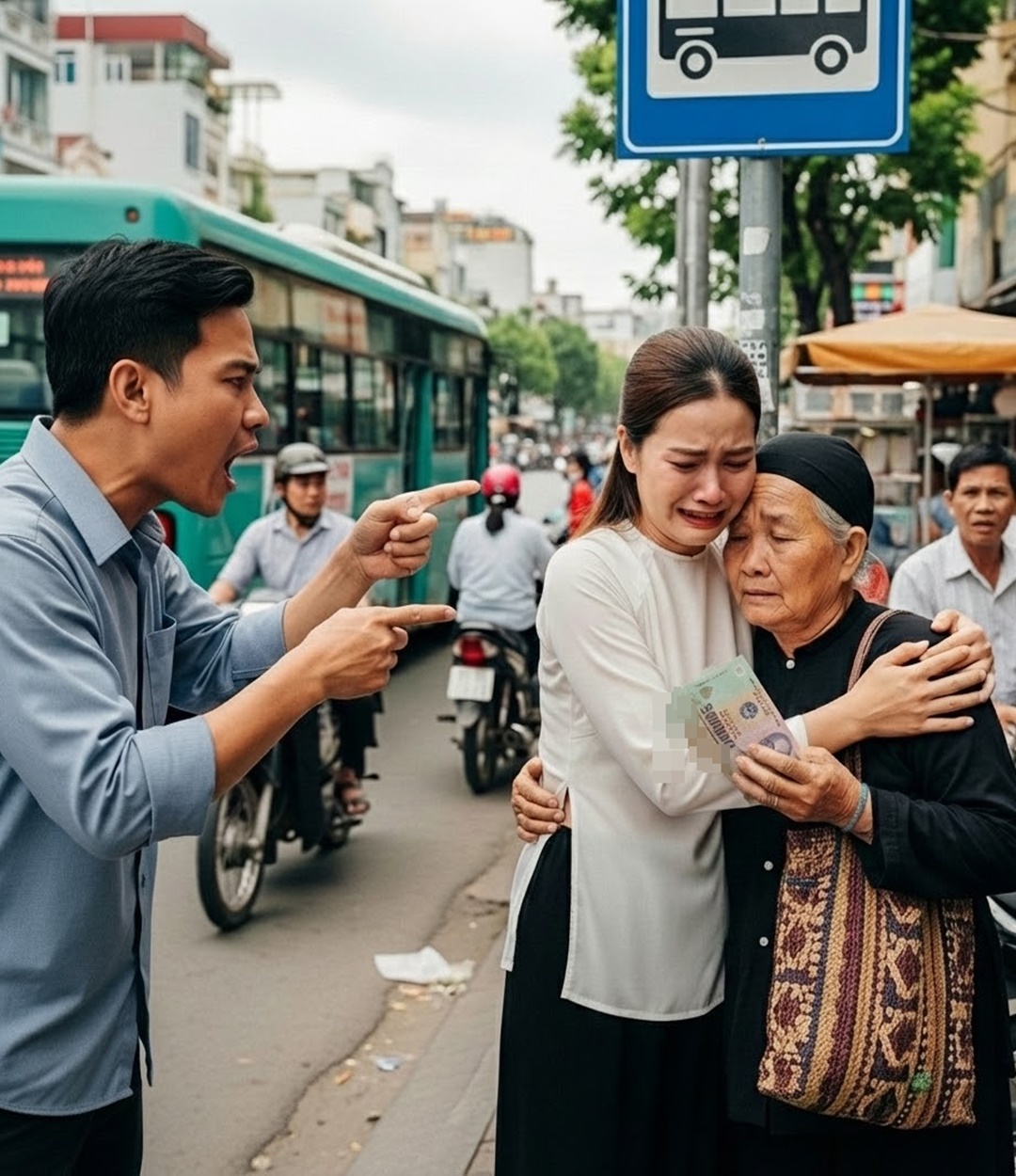 Biếu mẹ đ ẻ 500 nghìn tiền xe về quê, vợ bị chồng cho luôn cái b ạ t tai