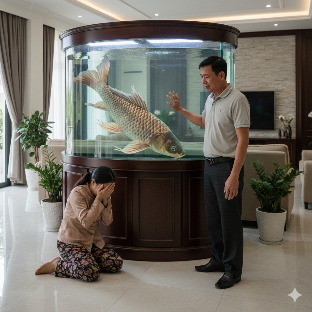 Hàng xóm sát vách trả giá con cá rồng 100 triệu nhưng anh Minh nhất quyết không chịu bán, sáng hôm sau, con cá rồng đỏ nuôi 12 năm trong phòng khách bỗng nhảy lên đập vào kính rồi ch ế t nổi