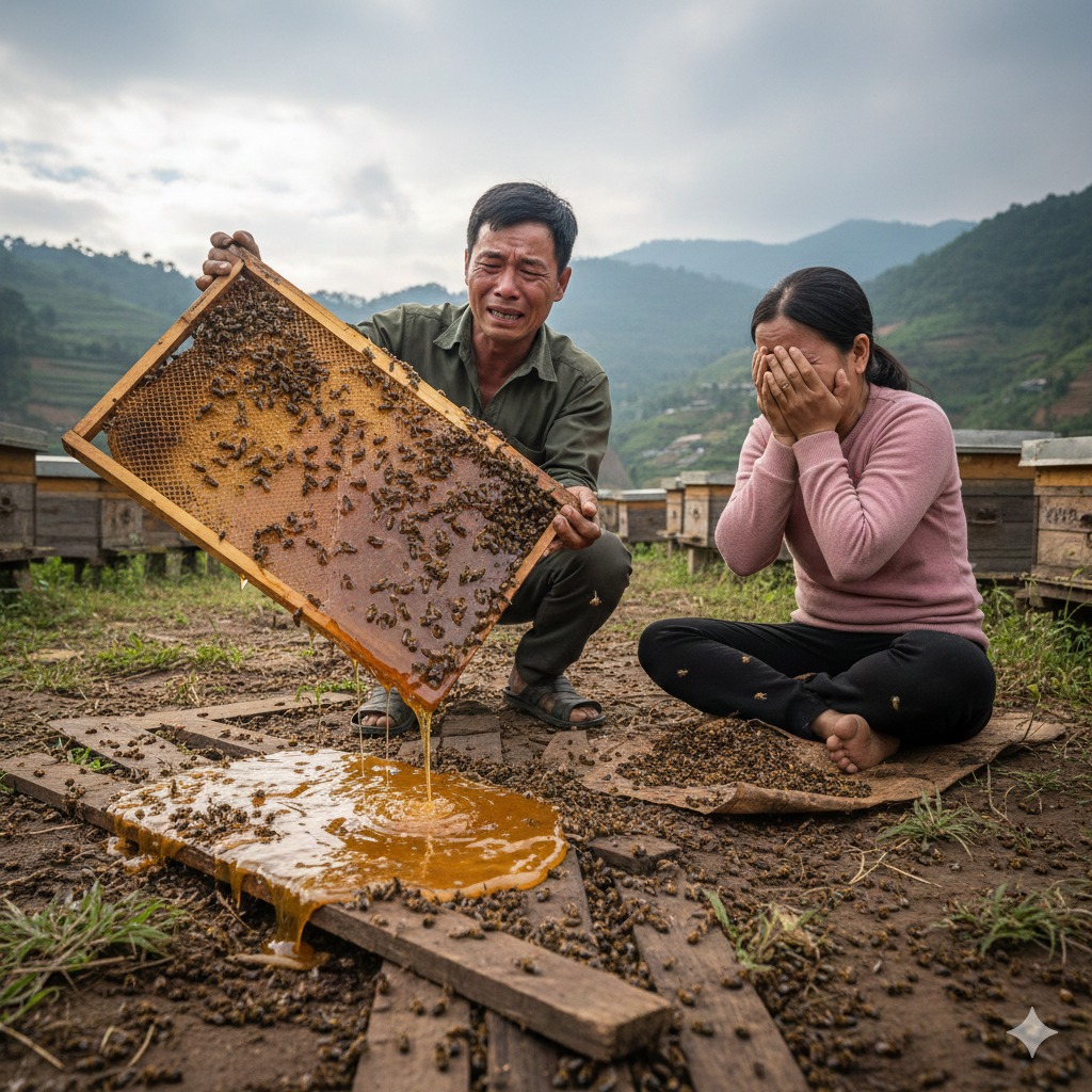 Sáng sớm 2 vợ chồng ra vườn nhìn cảnh tượng mật văng tung tóe, ong c h ế t la liệt mà ông ngồi bệt xuống đất kh ó c không ra tiếng