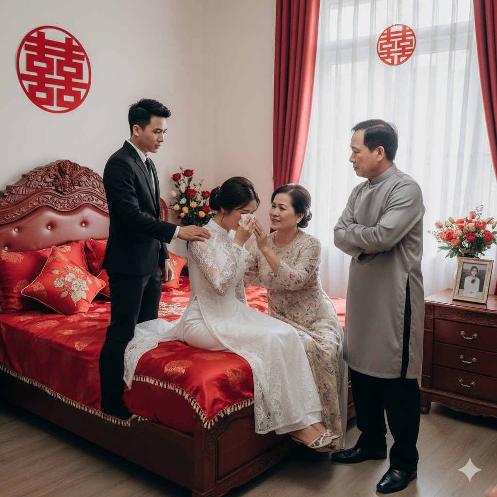 Đêm T â n H ô n Chồng phát hiện ra người Vợ của mình không còn trong trắng như cô đã nói, anh ta nổi điên gọi bố mẹ vợ sang 3 mặt 1 lời