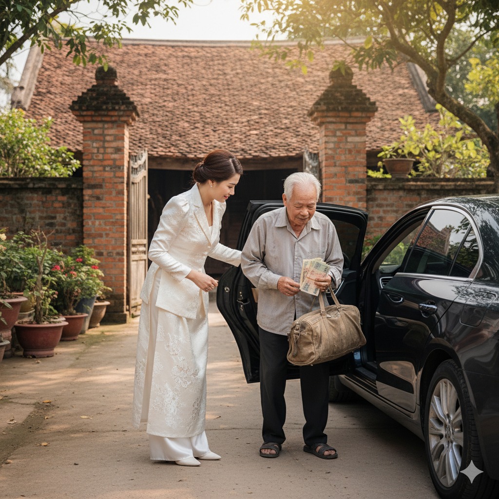 Vợ chẳng mặn mà với nhà nội là mấy, có việc lớn nhỏ gì cũng chỉ có mình tôi về quê. Nào ngờ đợt này về bố đẻ gọi tất cả ra ngân hàng, rút tiền cho mỗi anh em 2 tỷ đồng, vợ thơn thớt đòi lái xe về quê đón bố