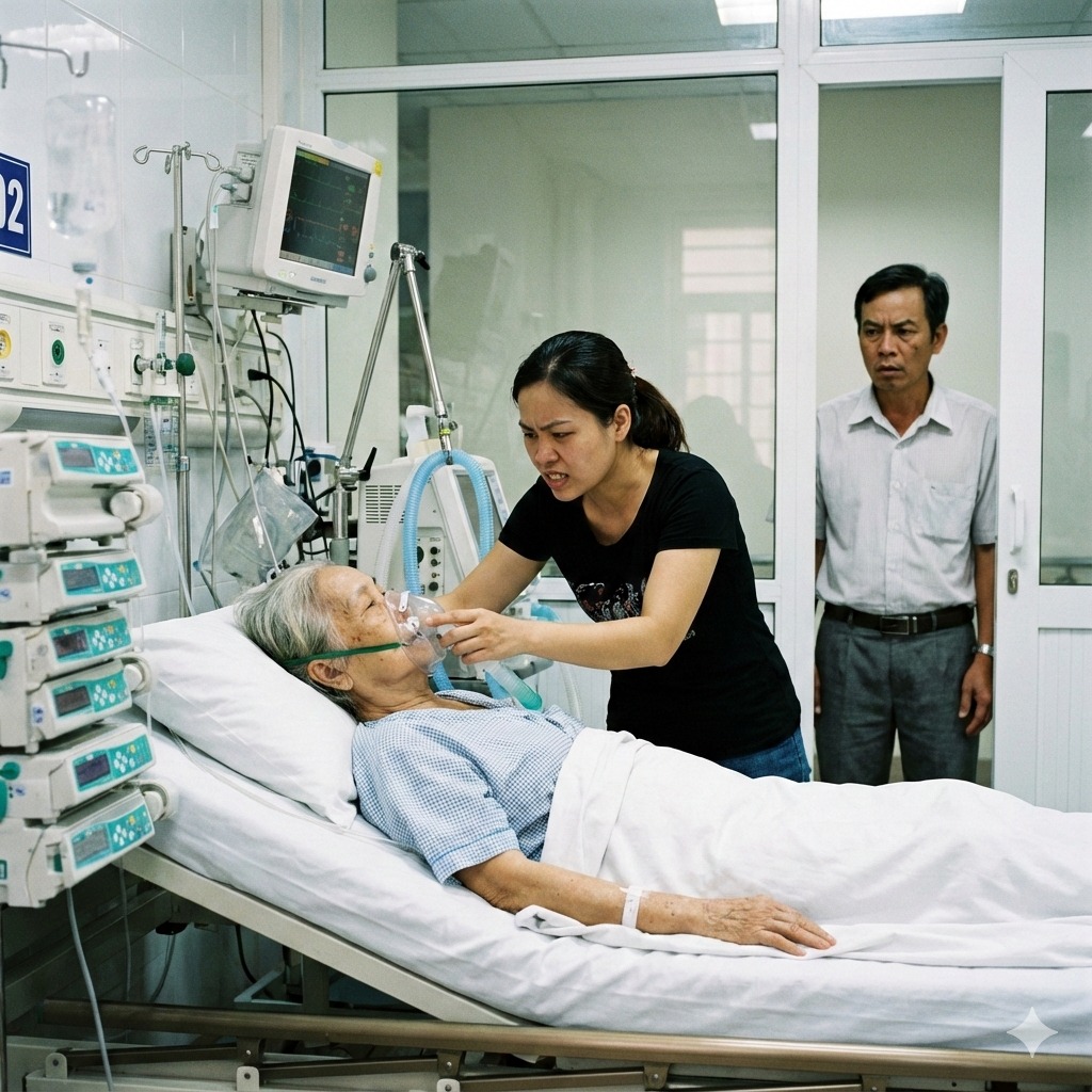 Mẹ chồng nằm viện cả tháng trời con dâu chẳng ngó ngàng, cho đến hôm chồng đi vắng thì đon đả ngọt nhạt đòi chăm bà, nghi ngờ vợ mình nên chồng vào viện sớm hơn dự kiến thì chết lặng khi phát hiện ra vợ đang..