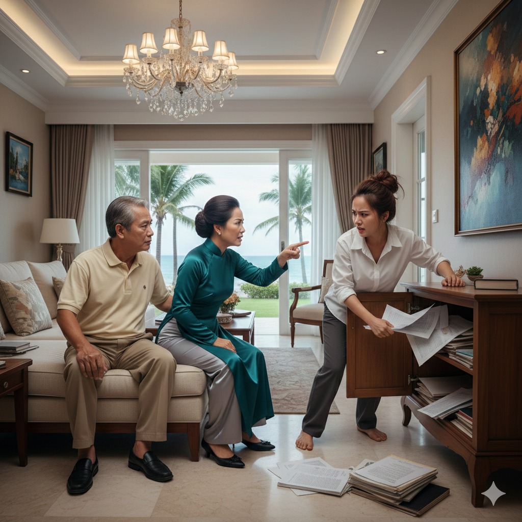 Tôi mua một căn biệt thự ở ven biển 9 tỷ cho bố mẹ chồng dưỡng già, nhưng ngày 2 vợ chồng tôi chuyển đến ở cùng ông bà, mẹ chồng tôi lật mặt tuyên bố đây là nhà bà và sẽ để cho con trai út, không nói không rằng tôi lao thẳng đến tủ hồ sơ rồi cầm ra..