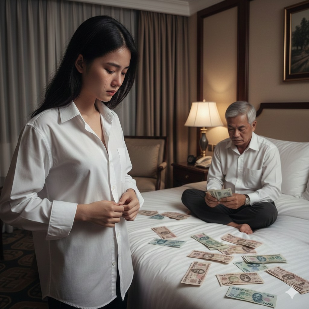 Quá tuyệt vọ ng vì cần phải trả tiền thay thận cho cha, cô si nh viên ngh è o đã chọn qua đêm với ông trù;/m buôn gỗ để đổi lấy 1 tỷ