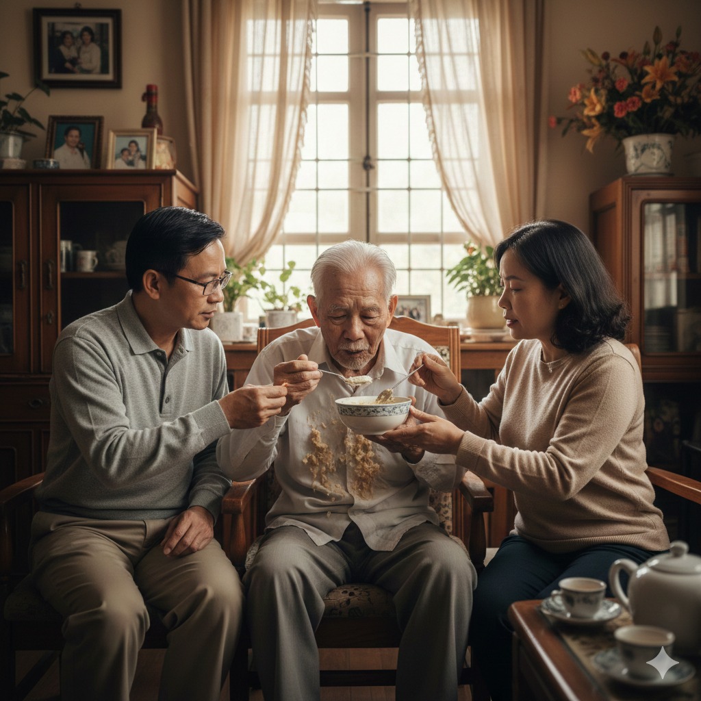 Bố chồng già yếu ngồi xe l;//ăn đã 10 năm nay, con cái cứ bón cơm là ông nh;/ổ vào mặt, cho đến 1 hôm đám con không chịu nổi đem gửi ông vào viện dưỡng lão, rồi núp sau cánh cửa xem tình hình thì mới bà;/ng hoà–ng nhìn thấy…