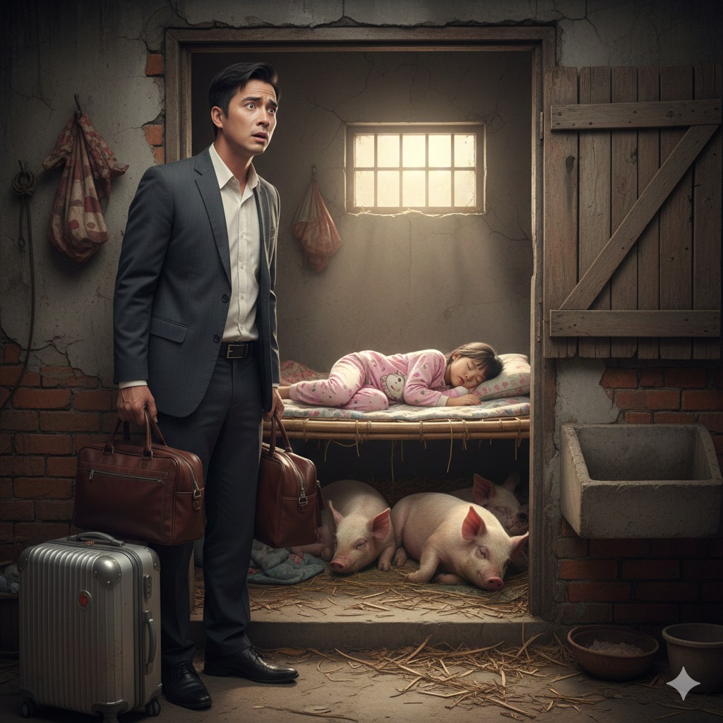 Khi anh Minh trở về nhà sau chuyến công tác sớm hơn dự kiến, anh không bao giờ ngờ được rằng con gái mình lại phải ngủ ở cái giường cạnh chuồng l ợ n