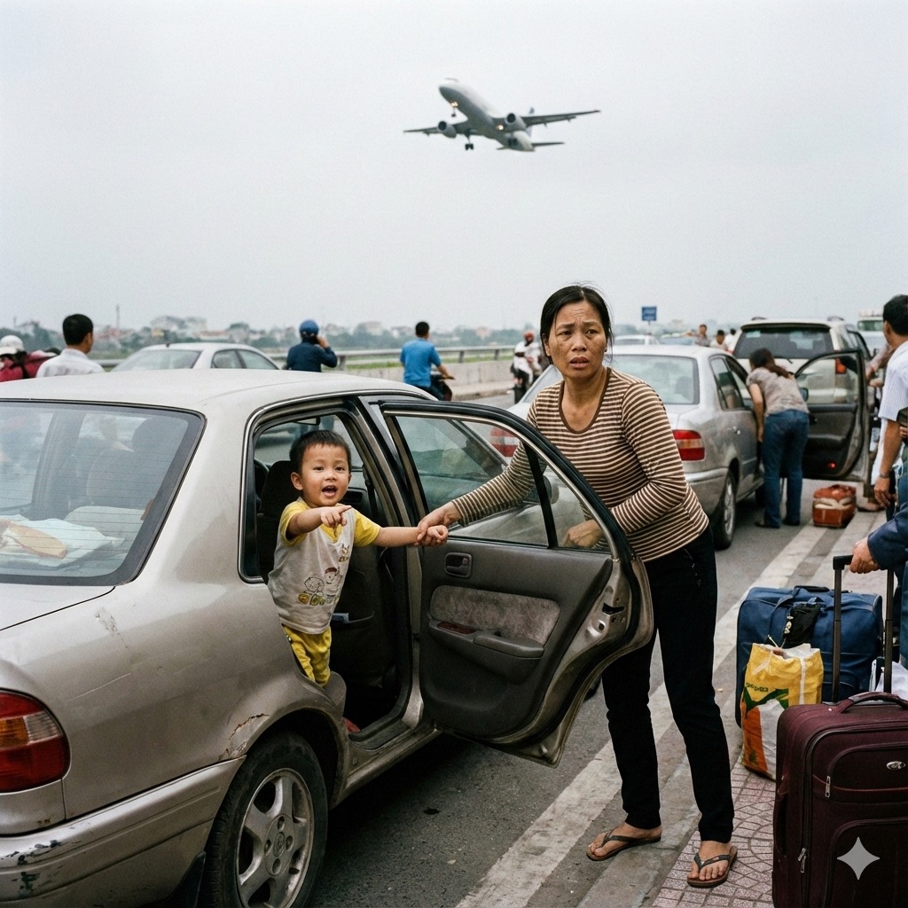 Tôi lái xe đưa chồng ra sân bay để đi công tác. Ngay khi anh ấy xuống xe, con trai 5 tuổi thì thầm với tôi “Mẹ ơi… con thấy bố…” Tôi lập tức tấp xe vào lề đường và chạy vào sân bay và rồi không dám tin vào mắt mình…