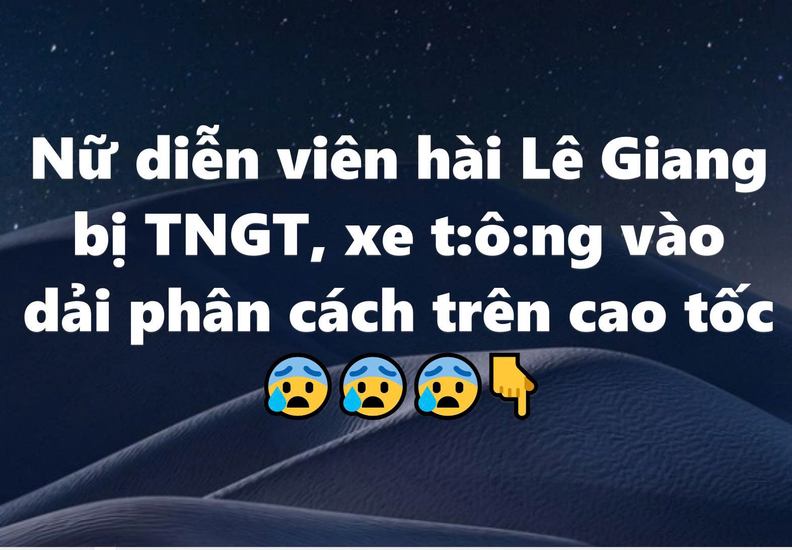 Nữ diễn viên hài Lê Giang bị TNGT, xe t:ô:ng vào dải phân cách trên cao tốc